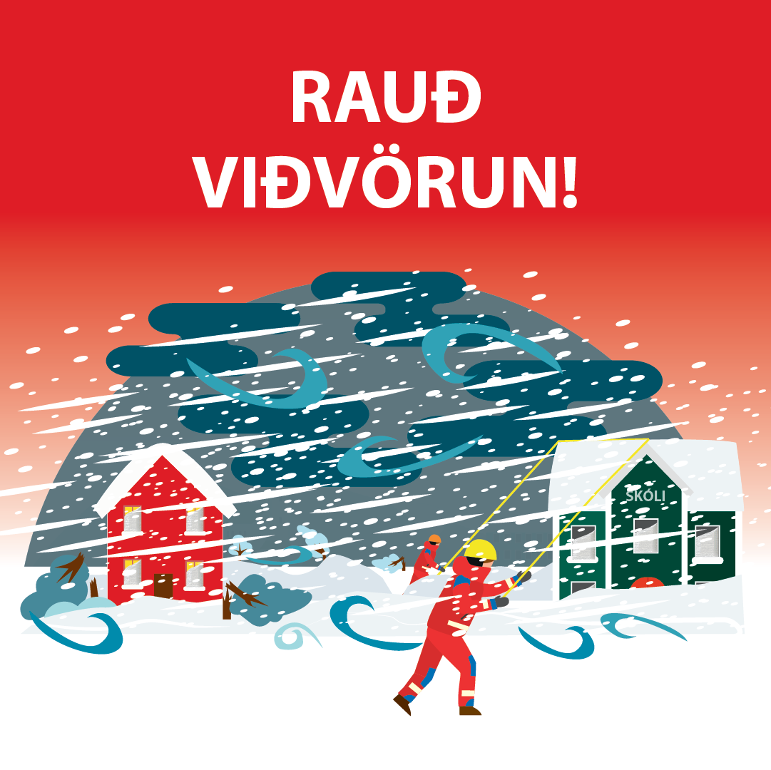 Rauð veðurviðvörun: Lokanir og skólahald - Garðabær