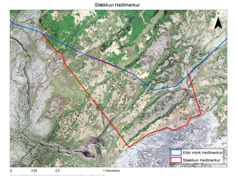 Stækkun Heiðmerkur kort