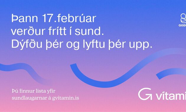 G-vítamín: Frítt í sund miðvikudaginn 17. febrúar 2021
