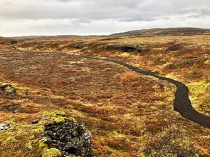 Göngustígur eftir Búrfellsgjá