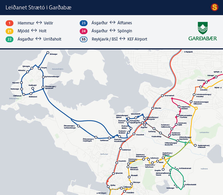 Strætó leiðakerfi í Garðabæ